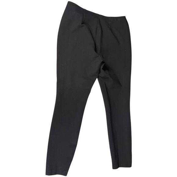 Vera Wang Size Large Skinny Tuxedo Pants Velvet Side Stretch Black Pull On Work - Picture 2 of 8